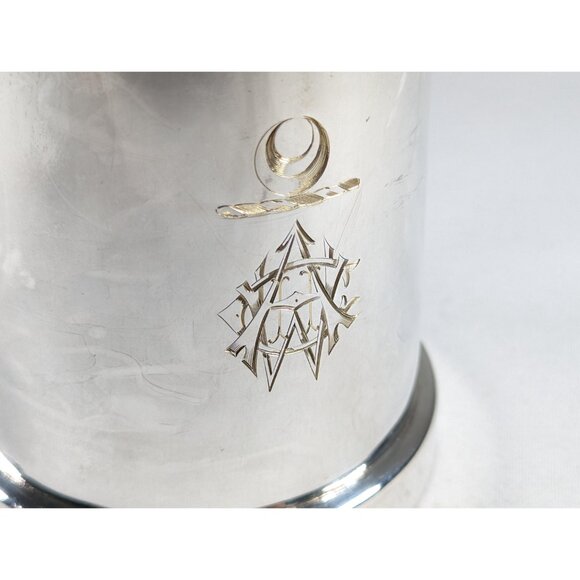 Vintage silver plated Scottish Clan Tankard monogram ACW lidded Tankard, Metal - Picture 2 of 10